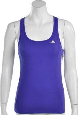adidas - Essentials Multifunctional 3Stripes Tank - Tanktop - 44 - Paars/Wit