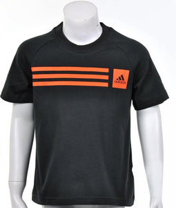 adidas Little Boys Graphic 3stripes Tee - Sportshirt - Kinderen - Maat 110 - Donker Grijs;Fluor Oranje