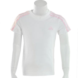 adidas Little Girls Easy Trainings Tee - Sportshirt - Kinderen - Maat 92 - Wit;licht roze