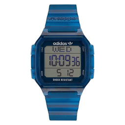 Adidas Originals Digital One GMT AOST22552 Horloge - Kunststof - Blauw - Ø 44 mm
