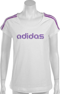 adidas - Reload Lineage Tee - adidas Damesshirtje - S - Wit/Paars