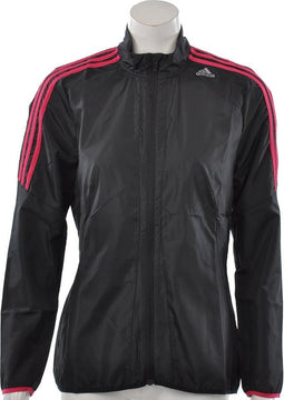 adidas Response Wind Jacket Womens - Sportshirt - Dames - Maat M - Zwart;Donker Roze