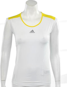 adidas - W adizero Capsleeve - Dames Tennis Shirts - XL - Wit/Geel