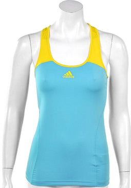adidas - W adizero Tank - adidas Tennis Top - S - Lichtblauw/Geel