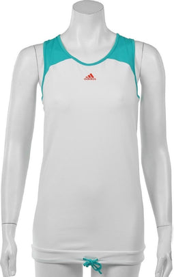 adidas - WMNS Response Tank Top - adidas Dames Tank Top - XS - Wit/Turquoise