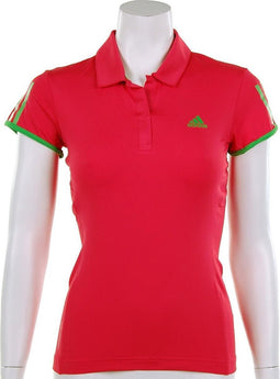 adidas - Women's Barricade Cap Polo - adidas Tennis Polo's - 36 - FreshPink/IntensGreen