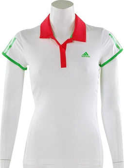 adidas - Women's Barricade Cap Polo - Tennispolo's Dames adidas - 44 - White/FreshPink