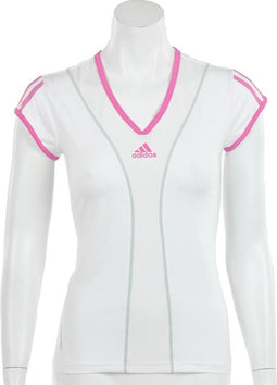 adidas Women's Barricade Capsleeve - Sportshirt - Dames - Maat 40 - Wit;Roze;Grijs