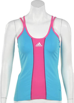 adidas - Women's Barricade Top - adidas Dames Tennisshirts - 40 - LichtBlauw/Roze
