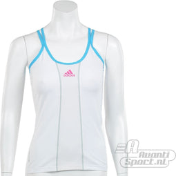 adidas - Women's Barricade Top - adidas Tennis Tops - 40 - Wit/IntensBlauw/IntensRoze