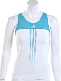 adidas - Women's Response Tank - Tennis Tank Tops - 42 - Wit/IntensBlauw