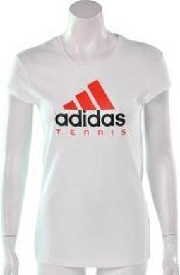 adidas Womens Tennis Sequentials Logo Tee - Tennisshirt - Vrouwen - Maat M - Wit