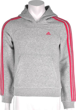 adidas Young Girls Essential Hood - Sporttrui - Kinderen - Maat 176 - Melange Grijs;Donker Roze