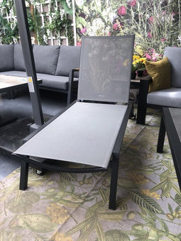 Adkins sunlounger black