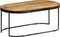 vidaXL - Salontafel - ovaal - 100 - cm - massief - ruw - mangohout - en - staal