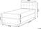 ADMIRAL - Boxspringbed - Grijs - 90 x 200 cm - Polyester