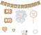 Bruiloft Decoratie Set, Just Married linnen Banner met LED verlichting, Cake Topper Bruiloft, Houten Harten confetti Decoratie, MR & MRS Stoelbord en Hartvormige Ballonnen voor Trouwauto Tafeldecoratie