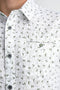Petrol Industries - Heren Overhemd - Korte mouwen met all-over print - Wit - Maat L