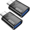 AdroitGoods 2x USB-C naar USB-A Adapter - USB 3.1 - Converter - Aluminium Zwart