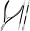 AdroitGoods 3 delige Nagelriem Knipper set - Zwart - Cuticle Pusher Duwer Verwijderaar Trimmer Mesje - bokkenpootje nagels