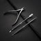 AdroitGoods 3 delige Nagelriem Knipper set - Zwart - Cuticle Pusher Duwer Verwijderaar Trimmer Mesje - bokkenpootje nagels