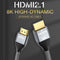 AdroitGoods 8K HDMI Kabel - 2.1 Nylon 8K 60Hz 4K 120Hz - 1 Meter - Grijs
