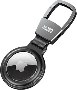 AdroitGoods Aluminium Hoes Voor Apple AirTag - Zwart - Airtag-sleutelhanger - Houder - Hanger - Case
