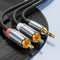 AdroitGoods Aux naar Tulp - Jack naar Tulp - Jack 3.5mm naar Tulp Kabel - RCA Kabel - 3 Meter - Grijs