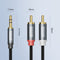 AdroitGoods Aux naar Tulp - Jack naar Tulp - Jack 3.5mm naar Tulp Kabel - RCA Kabel - 3 Meter - Grijs