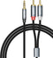 AdroitGoods Aux naar Tulp - Jack naar Tulp - Jack 3.5mm naar Tulp Kabel - RCA Kabel - 2 Meter - Grijs