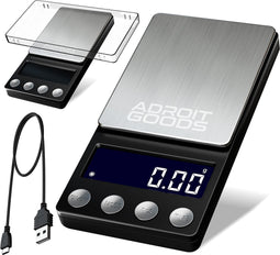 AdroitGoods Digitale Mini Precisie Keuken Weegschaal - 0,01 tot 200 gram - Zwart
