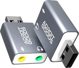 AdroitGoods Externe USB (3D) Geluidskaart Adapter - Sound Card - Usb 5.1 - Space Grey