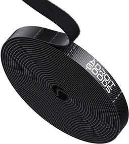 AdroitGoods Herbruikbare Kabel Organiser - Klittenband Kabelbinders - Rol van 5 meter - Zwart