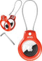 AdroitGoods Hoes Voor Apple AirTag Met Staalkabel - Rood - Airtag-sleutelhanger - Houder - Hanger - Case