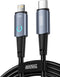 AdroitGoods iPhone Oplader Kabel - Usb-C Naar Lightning - 100cm - Grijs - Geschikt voor Apple iPhone - 2.4A Snellaadkabel
