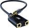 AdroitGoods Jack (3.5mm) Splitter - Jack (3.5mm) naar Jack (3.5mm) female - Zwart - 31cm
