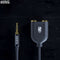AdroitGoods Jack (3.5mm) Splitter - Jack (3.5mm) naar Jack (3.5mm) female - Zwart - 31cm