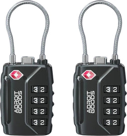 AdroitGoods Kofferslot - TSA Reisslot - Hangslot - 4 Cijferig - 2 Stuks - Zwart