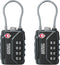 AdroitGoods Kofferslot - TSA Reisslot - Hangslot - 4 Cijferig - 2 Stuks - Zwart