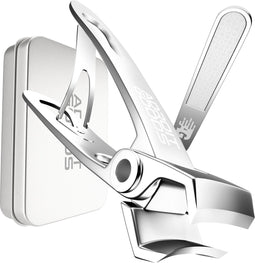 AdroitGoods Nagelknipper Set - Nageltang - Nagelschaar - Kalknagels - Teennagel - Pedicure - Incl. Nagelvijl - Grijs