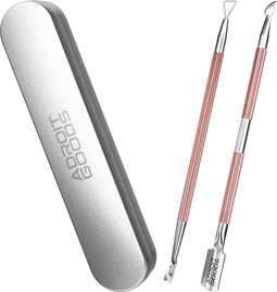AdroitGoods Nagelriem Bokkenpoot Set - 2 Delig - Rose Gold - Met Opbergdoos - Cuticle Pusher - Nagelriem Duwer - RVS