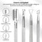 AdroitGoods Nagelriem Bokkenpoot Set - 2 Delig - Silver - Met Opbergdoos - Cuticle Pusher - Nagelriem Duwer - RVS