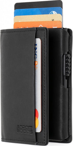 AdroitGoods Pasjeshouder 7 Pasjes Portemonnee - Creditcardhouder Met RFID Technologie - Leder/Zwart