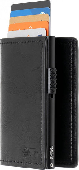 AdroitGoods Pasjeshouder 7 Pasjes Portemonnee - Creditcardhouder Met RFID Technologie - Leder/Zwart
