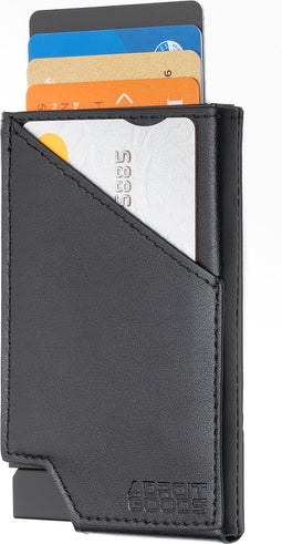 AdroitGoods Pasjeshouder 7 Pasjes Portemonnee - Creditcardhouder Met RFID Technologie - Leder - Zwart