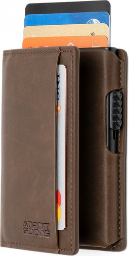 AdroitGoods Pasjeshouder 7 Pasjes Portemonnee - Creditcardhouder Met RFID Technologie - Leder/Donkerbruin
