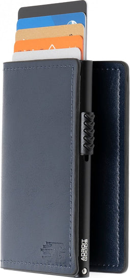 AdroitGoods Pasjeshouder 7 Pasjes Portemonnee - Creditcardhouder Met RFID Technologie - Leder/Blauw