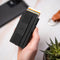 AdroitGoods Pasjeshouder 7 Pasjes Portemonnee - Creditcardhouder Met RFID Technologie - Suède-Leder - Zwart