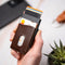 AdroitGoods Pasjeshouder 7 Pasjes Portemonnee - Creditcardhouder Met RFID Technologie - Aluminium/Leder - Donkerbruin