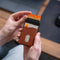 AdroitGoods Pasjeshouder 7 Pasjes Portemonnee - Creditcardhouder Met RFID Technologie - Aluminium/Leder - Bruin